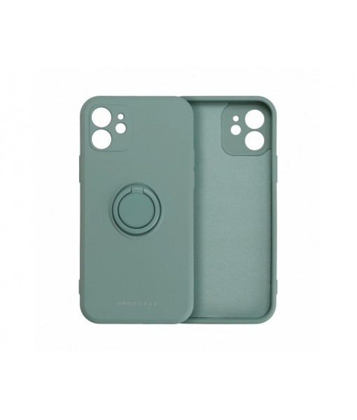 Husa Spate Roar Amber Compatibila Cu iPhone 13 Pro, Inel Metalic Pe Spate, Verde